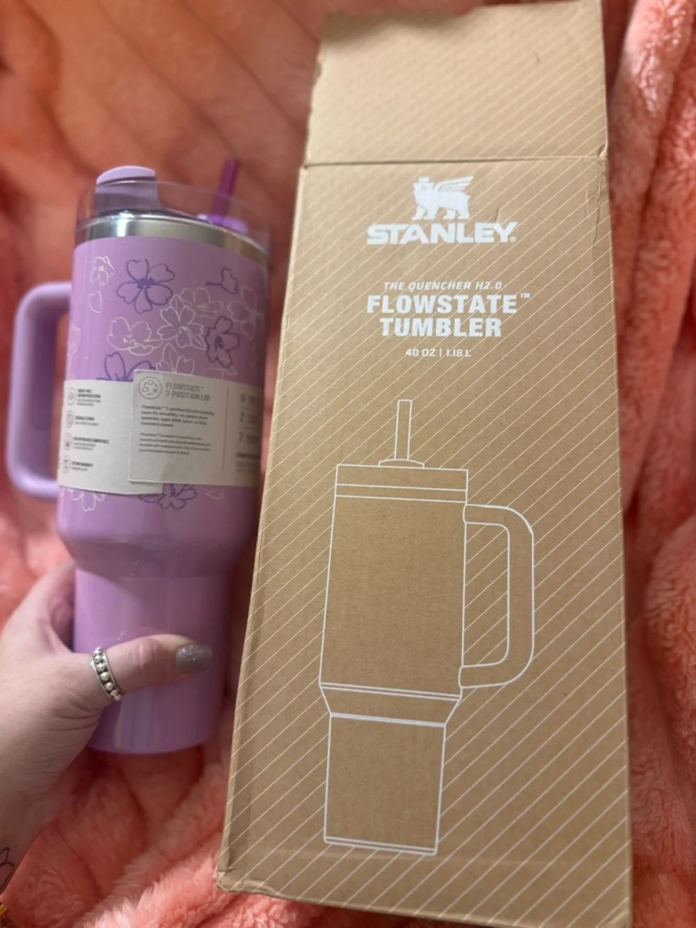 NIB Exclusive Collaboration STANLEY Lavender FlowState 40 oz Tumbler with Handle - Picture 1 of 8